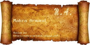 Makra Armand névjegykártya